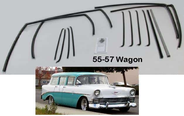 Window Felt Kit: 55-57 Chevy WAGON (14) - Authentic